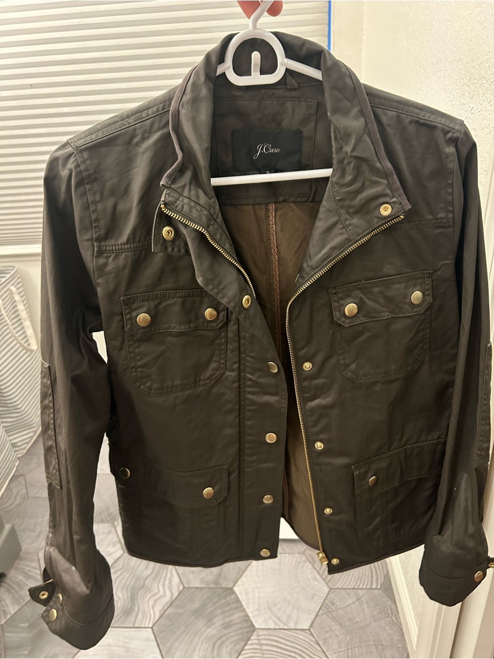J. Crew Olive Green Jacket with Black Label